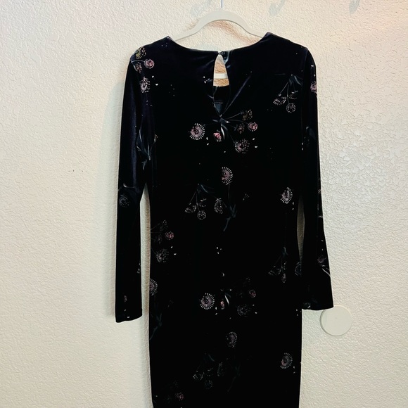 Vila Velvet Floral Midi Dress size S - Picture 7 of 9